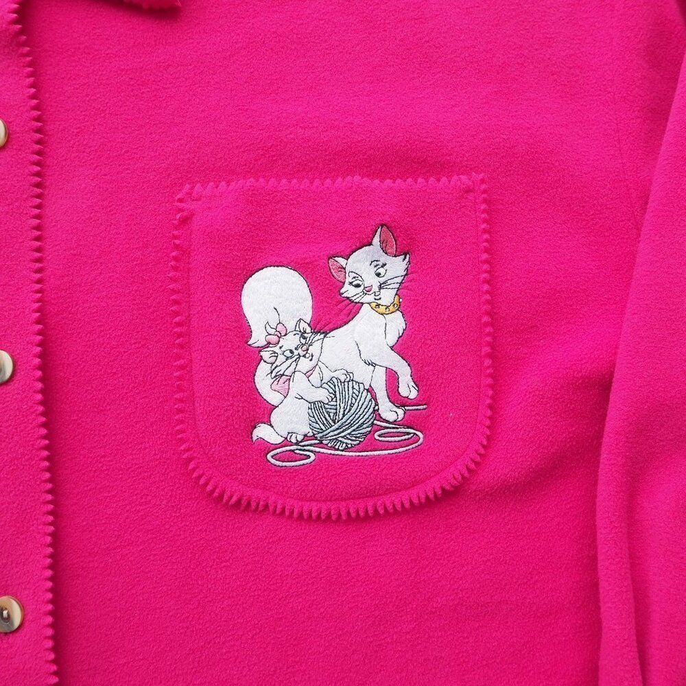 The Disney Catalog Vintage 90s Aristocrats Embroidered Fleece Pink Women's XL - Picture 6 of 8